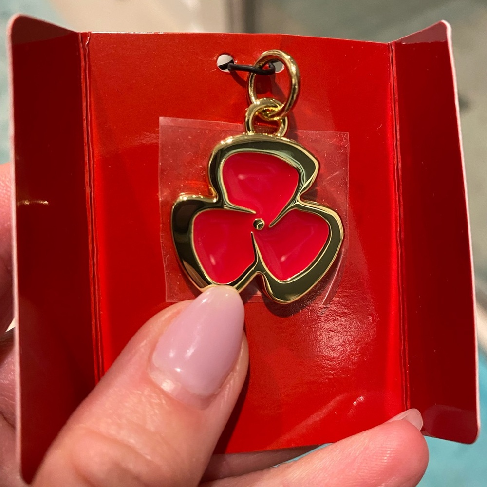 Christian Louboutin Red and Gold Flower Charm